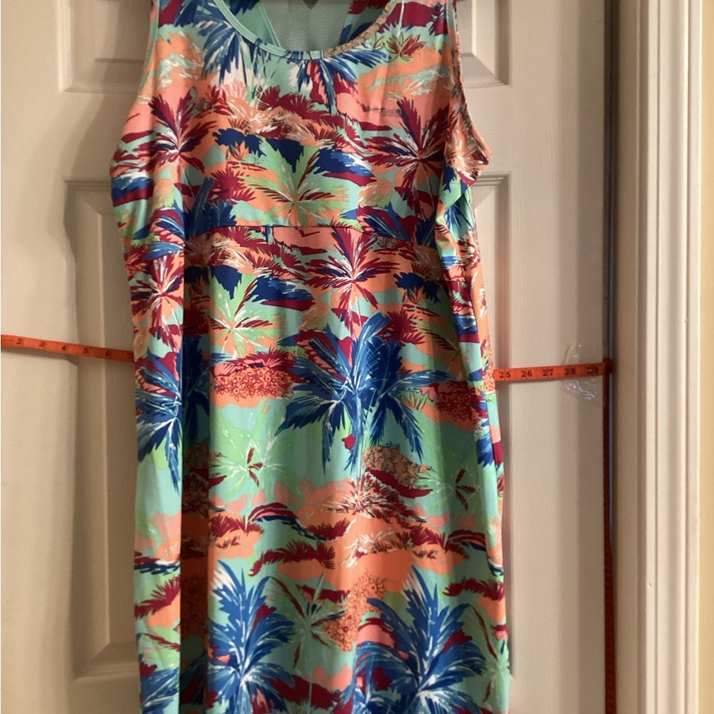 Columbia Vibrant Palm Print Midi Dress